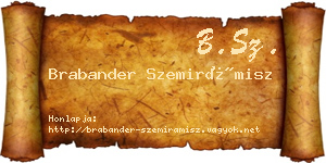 Brabander Szemirámisz névjegykártya